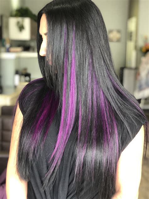 purple hair with black extensions|purple hair extensions real.